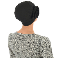 ROSETTE COTTON TURBAN - KERRY | Black | S/M