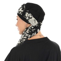 Looped Cotton Turban - Denise | Black | S/M |With Sash