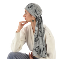 Looped Cotton Turban - Denise | Grey | M/L |With Sash