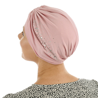 Diamante Bamboo Turban - Millie | Light Salmon Pink