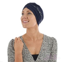 Diamante Bamboo Turban - Millie | Navy Blue / Dark Blue