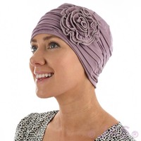 ROSETTE RUCHED BAMBOO TURBAN - HANNAH | Dusty Light Purple Lilac