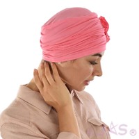 ROSETTE RUCHED BAMBOO TURBAN - HANNAH | Blush Pink