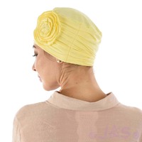 ROSETTE RUCHED BAMBOO TURBAN - HANNAH | Light Yellow