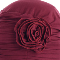 ROSETTE RUCHED BAMBOO TURBAN - HANNAH | Claret Deep Red