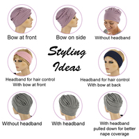 Large View Bamboo Turban Hat with Removable Headband - Tracy