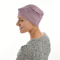 Bamboo Turban Hat with Removable Headband - Tracy | Purple - Dusty Purple