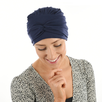 Bamboo Turban Hat with Removable Headband - Tracy | Blue - Navy Blue / Dark Blue