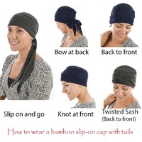 Bamboo Slip-on Cap with Tails - Susan