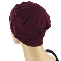Bamboo Beanie Turban - Tina | Red - Wine Maroon | Turban ONLY