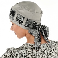 Bamboo Beanie Turban - Tina | Option 8 | GREY Turban with Sash