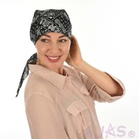 Cotton Triangle Head Scarf - Lara | Paisley Print - Black