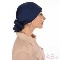 Cotton Triangle Head Scarf - Lara | Solid / Plain - Dark Blue Navy