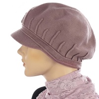 Knitted Bakerboy Hat - Natalie | Moonlit Mauve Plum Taupe