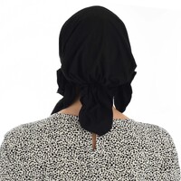 Stretch Chemo Pre-Tied Scarf Ella | Black