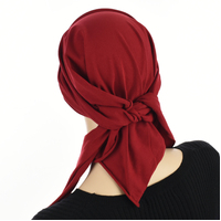 Soft Pleated Triangle Scarf - Carly | Red - Burnt Red / Deep Red