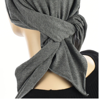 Soft Pleated Triangle Scarf - Carly | Grey - Dark Grey