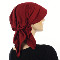 Convertible Jersey Cotton Cap - Sasha | Red - Burnt Red / Deep Red