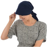 Convertible Jersey Cotton Cap - Sasha | Blue - Navy Blue / Dark Blue