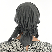 Convertible Jersey Cotton Cap - Sasha | Grey - Dark Grey