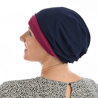 Double-sided Two-toned Headcover - Ingrid | Option 1 - Navy vs. Claret Pink