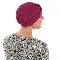 Reversible Classic Cotton Turban - Nora | Claret Pink