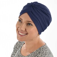 Reversible Classic Cotton Turban - Nora | Navy Blue