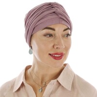 Bamboo Turban with Twin Twists - Carol | Dusty Mauve Purple
