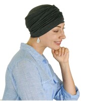 Bamboo Turban with Twin Twists - Carol | Dark Grey