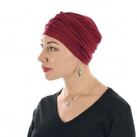 Bamboo Turban with Twin Twists - Carol | Deep Red Burgundy