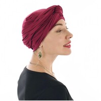 Bamboo Infinity Scarf Head Wrap | Claret Deep Red