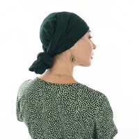 Bamboo Infinity Scarf Head Wrap | Dark Green