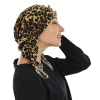 Slouchy Pre-tied Floral Scarf Lena | #12 Leopard Print