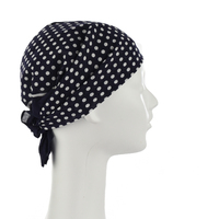 Cotton Bandana Navy Blue with White Polka Dots