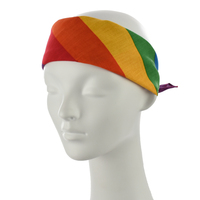 Rainbow Headwrap 100% Cotton Bandana Wide Stripes