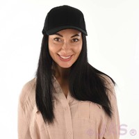 Baseball Cap with Hair | Black | Long