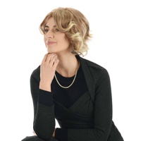 Streak Wavy Wig – Nicole | Light Brown with Blonde Highlights