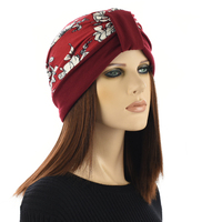 Bamboo Cap with Removable Hair Extension Lena  | Auburn Brown | Shoulder
