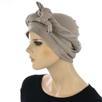 Fitted Tube Turban Scarf - Melissa  | Option 4 | Solid Colour Birch Grey Stone