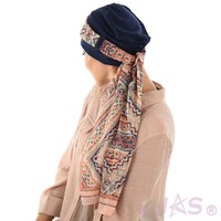 Jersey Turban Katelyn | #1 Navy Turban with Sash