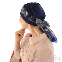 Jersey Turban Katelyn | #3 Navy Turban with Sash