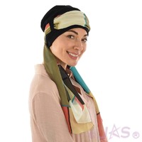Jersey Turban Katelyn | #4 Black Turban with Sash