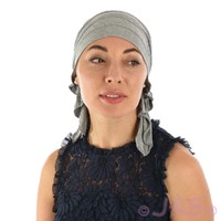 Bamboo Pre-tied Pleated Scarf Josie | Medium Grey