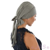 Bamboo Turban Wrap with Tails – Zoe | Grey