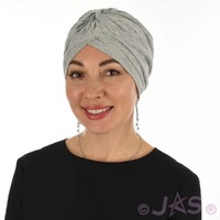 Pleated Classic Jersey Cotton Turban | Grey