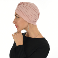 Pleated Classic Jersey Cotton Turban | Pink
