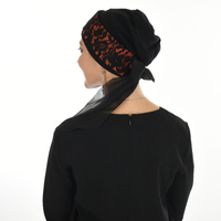 Lace Band with Sash and Black Turban Set | Red