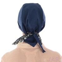 Double Sided Fitted Bandana Scarf | Navy Blue vs Floral