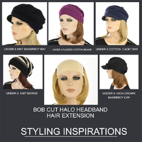 Halo Headband with Bob Hairstyle Hair Extension - Debbie