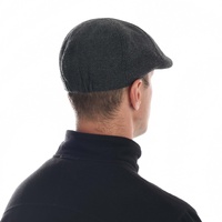 Classic Tweed Comfort Ivy Cap – Justin | Dark Grey Herringbone 